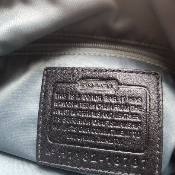 Coach Black and Gray, Hobo Shoulder Bag with Signature Pattern - Picture 5 of 5